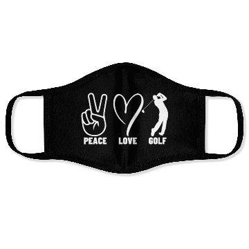 Discover Peace Love Golf Funny Golfing Face Masks
