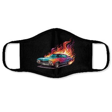 Discover Retro American Racing Muscle Car Face Masks