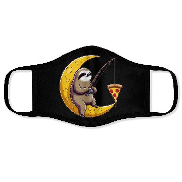 Discover Sloth fisherman moon pizza space Face Masks