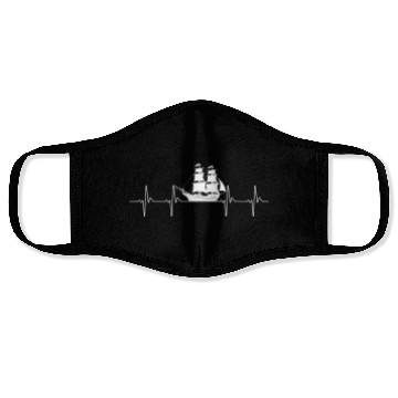 Discover pirate boat heartbeat Face Masks