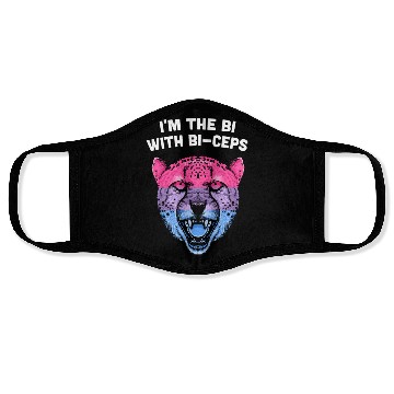 Discover Im the Bi with Biceps Bisexual LGBTQ Bi Pride LGBT Face Masks