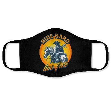 Discover Western American Cowboy Retro Vintage Sunset Face Masks
