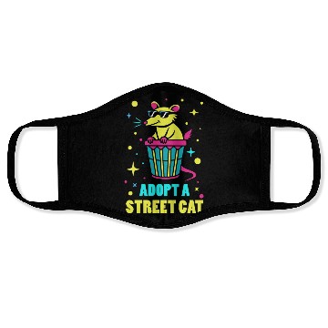 Discover Adopt A Street Cat Possum Opossum 80s Style Face Masks