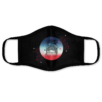 Discover 4th Of July Fireworks Messy Bun Face Masks