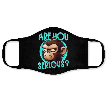 Discover Are you serious funny monkey meme Face Masks