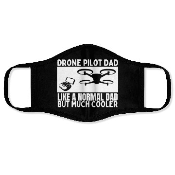 Discover Quadcopter Drone Pilot Dad Father Quote Funny Face Masks