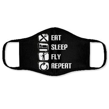 Discover Quadcopter Eat Sleep Fly Repeat Funny Drone Pilot Face Masks