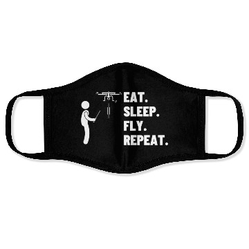Discover Quadcopter Eat Sleep Fly Repeat Funny Drone Pilot Face Masks