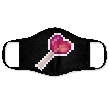 Discover Pixel Art Sprite Cute Heart Lollipop Face Masks
