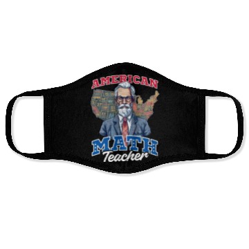 Discover 4th Of July Math Teacher American Math Teacher Face Masks