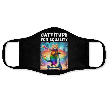 Discover Gay pride. Cattitude for equality Face Masks