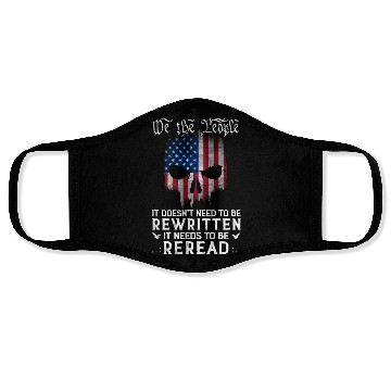 Discover Patriot Skull US Flag USA Constitution Needs To Face Masks