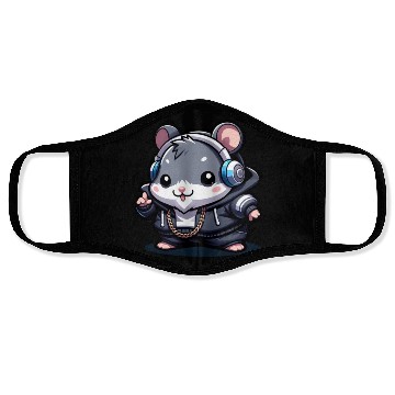 Discover Gray Hip Hop Hamster Face Masks