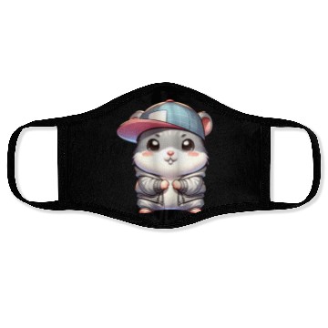 Discover Light Gray Hip Hop Hamster Face Masks