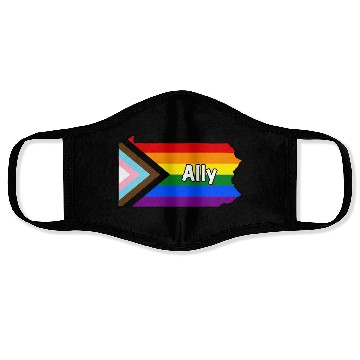 Discover Pennsylvania Pride Ally Progress Flag Face Masks