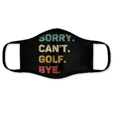 Discover Sorry Can't Golf Bye Retro Funny Golf Face Masks