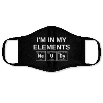 Discover Elemental Harmony periodic table Face Masks