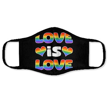 Discover Love is Love rainbow colored Face Masks
