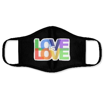 Discover love is love lgbt rainbow colored Face Masks