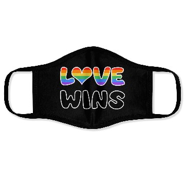 Discover LOVE WINS rainbow colored Face Masks