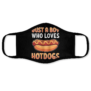 Discover Just a Boy Who Loves Hotdogs Face Masks