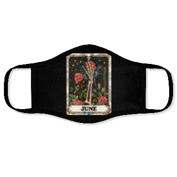 Discover June Gothic Tarot Card - Rose Flower & Skeleton's Face Masks