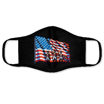Discover The American Flag Pixel Art Design Face Masks