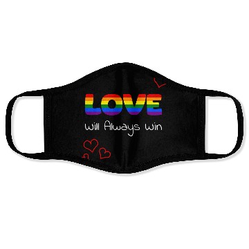 Discover love will always win LGBTQ gay pride rainbow Face Masks