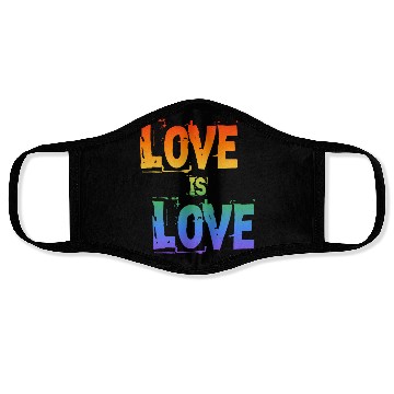 Discover love is love letter rainbow colored Face Masks
