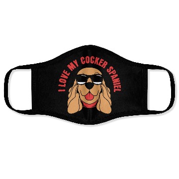 Discover Dog Dad Pet Lover Cocker Spaniel Dog With Glasses Face Masks