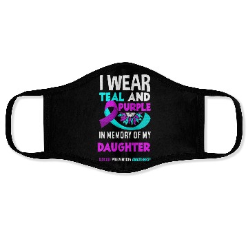 Discover I Wear Teal And Purple For My Daughter Suicide Face Masks