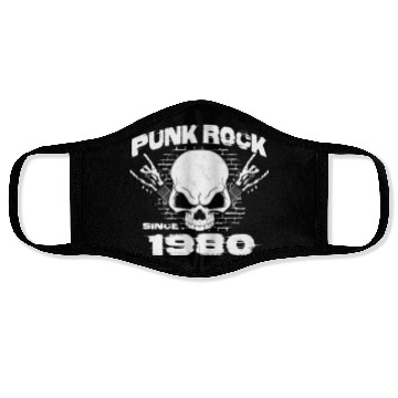 Discover Punk Rock Since 1980 - Skull Rock Hands 44th Face Masks
