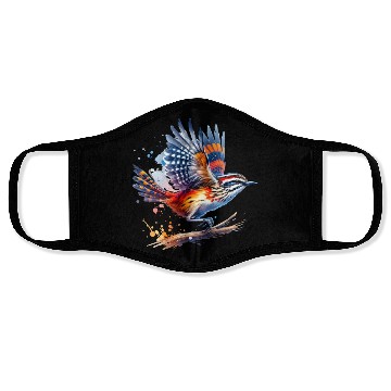 Discover Australian Logrunner in Flight Face Masks