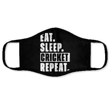 Discover Cricket Fans Eat Sleep Cricket Repeat Face Masks