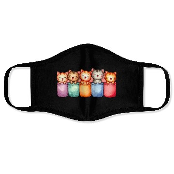 Discover Kittens in colorful pockets Face Masks