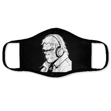 Discover Gorilla wearing a headphones Face Masks
