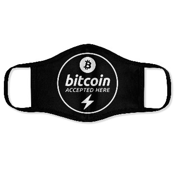 Discover Bitcoin Accepted Here via Lightning Face Masks