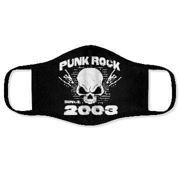 Discover Punk Rock Since 2003 - Skull Rock Hands 21st Face Masks