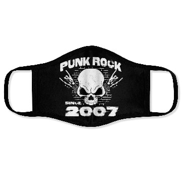 Discover Punk Rock Since 2007 - Skull Rock Hands 17th Face Masks