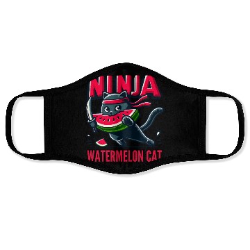 Discover Ninja Cat Watermelon Swordplay Face Masks