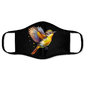 Discover Yellow Rumped Thornbill in Flight Face Masks