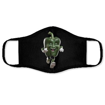 Discover Green Bell Pepper Running Realistic Face Masks