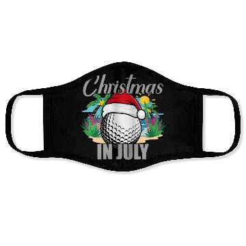 Discover Christmas in July Golf Santa Hat Funny Summer Face Masks