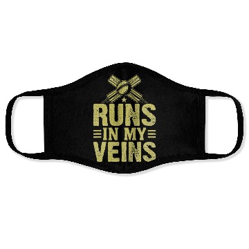 Discover Cricket runs in my Veins Cricket Face Masks
