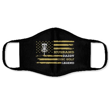 Discover Disc Golf Husband Daddy US Flag Face Masks