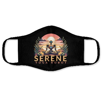 Discover Robot Yoga Zen Garden Serenity Face Masks