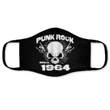 Discover Punk Rock Since 1964 - Skull Rock Hands 60th Face Masks