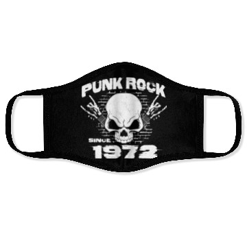 Discover Punk Rock Since 1972 - Skull Rock Hands 52nd Face Masks