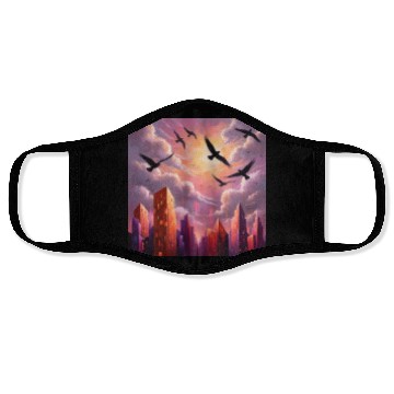 Discover Geometric Twilight City Face Masks