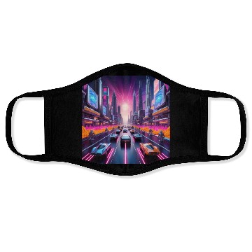 Discover Neon Nostalgia 2084 Face Masks